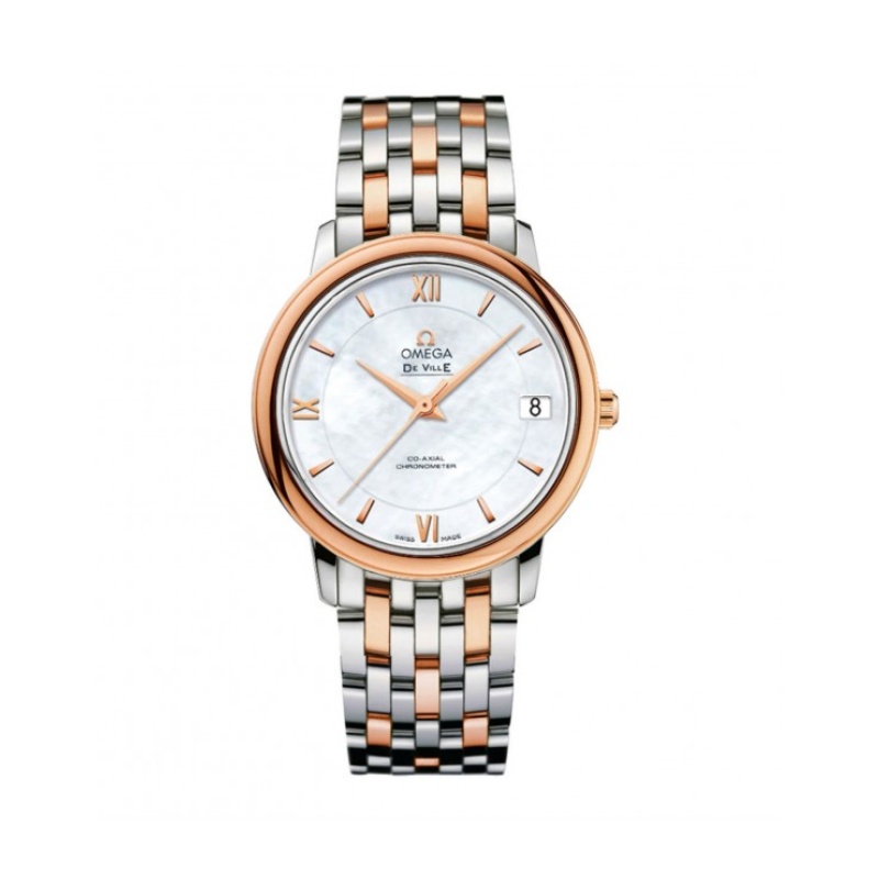 de ville automatic steel rose gold white