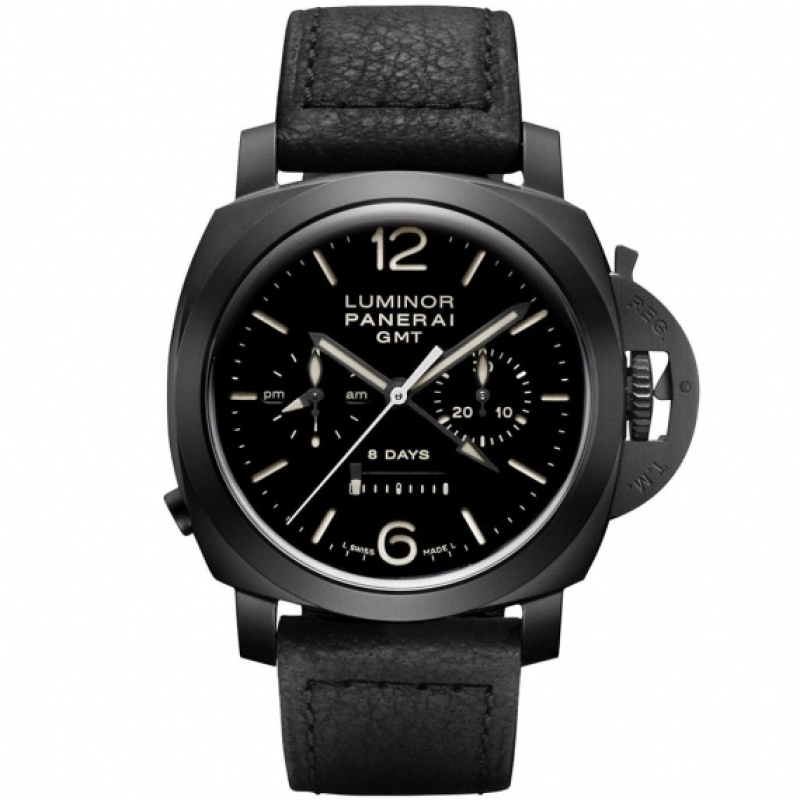 officine panerai watches luminor 1950 ceramic 8 days chrono monopulsante gmt pam00317