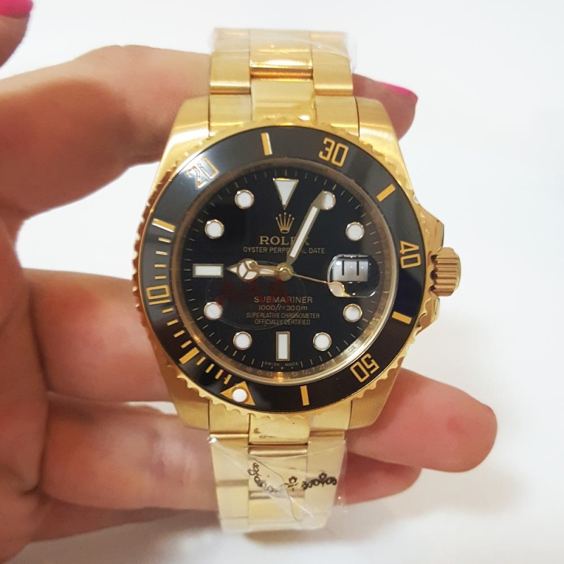 Black Dial Gold Submariner Replica
